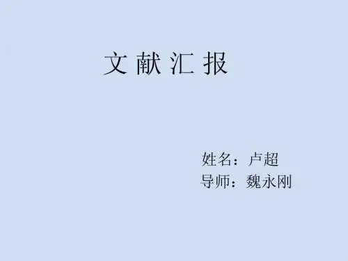 文 献 汇 报