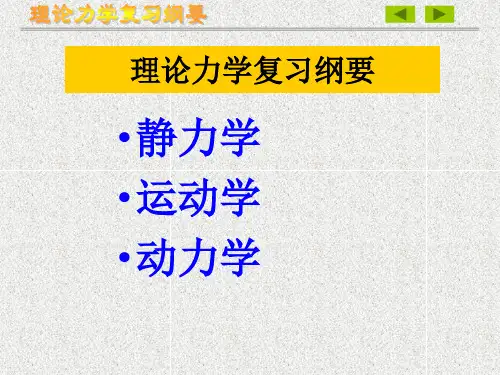 哈工大理论力学期末复习题