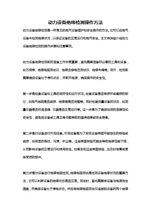动力设备绝缘检测操作方法