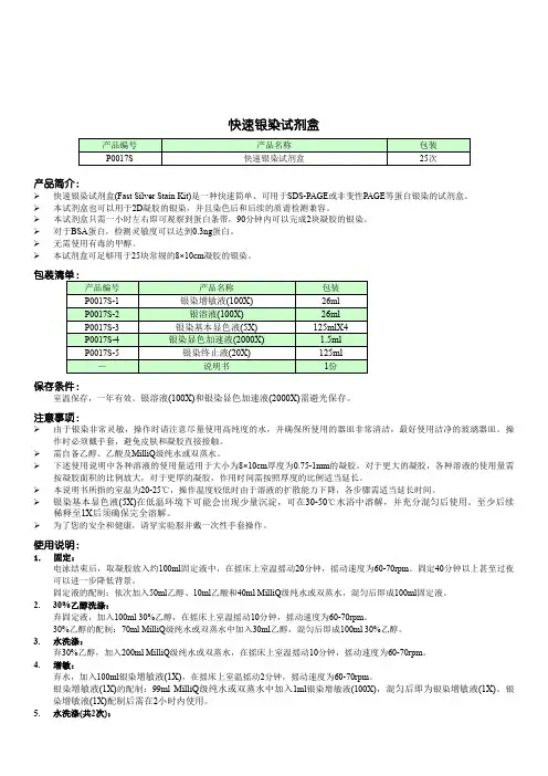 P0017S 快速银染试剂盒