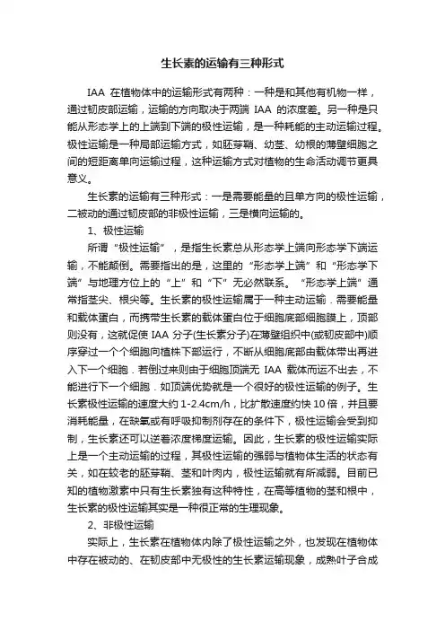 生长素的运输有三种形式