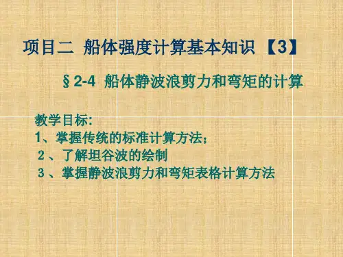 船体静波浪剪力和弯矩的计算讲解