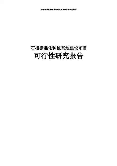 石榴标准化种植基地建设项目可行性研究报告