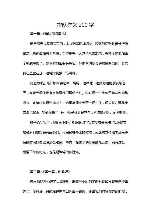 排队作文200字