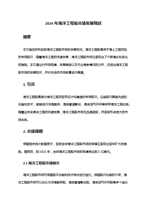 2024年海洋工程船市场发展现状