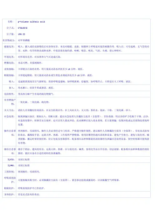 对甲苯磺酸