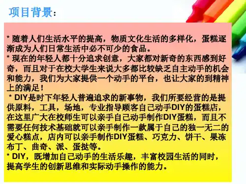 DIY蛋糕店创业计划书ppt课件