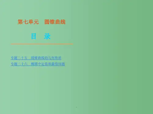 高考数学二轮复习 第7单元-圆锥曲线 新人教版