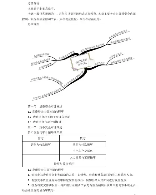 2020年注册会计师CPA 审计 第十二章 货币资金的审计