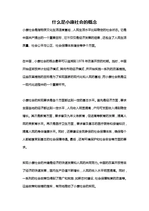 什么是小康社会的概念