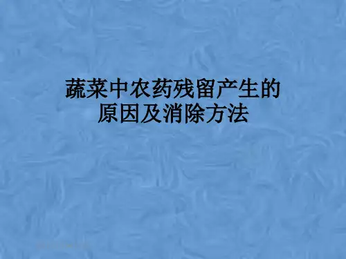 蔬菜中农药残留产生的原因及消除方法