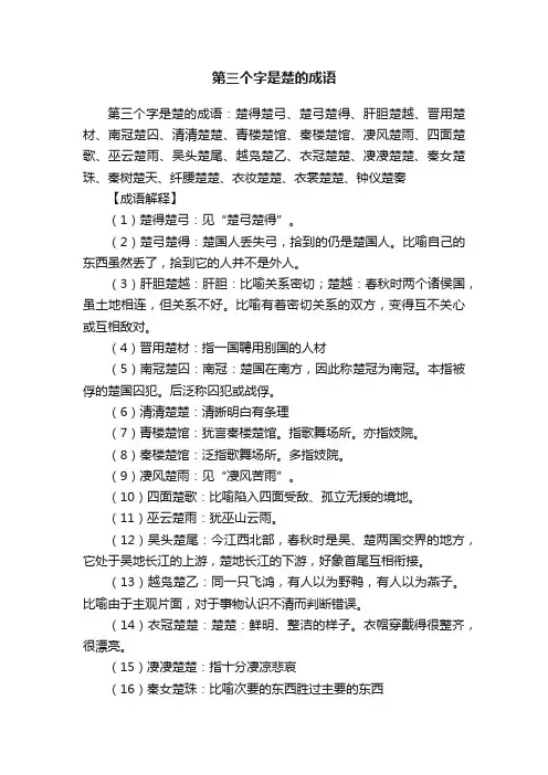 第三个字是楚的成语