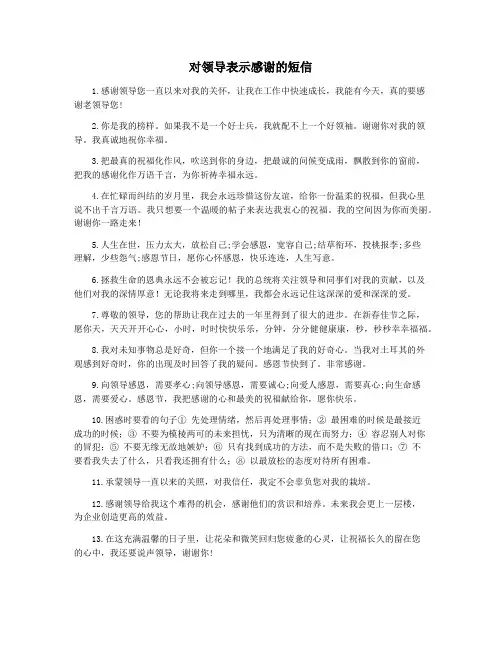 对领导表示感谢的短信