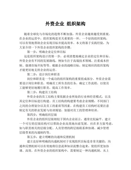 外资企业 组织架构