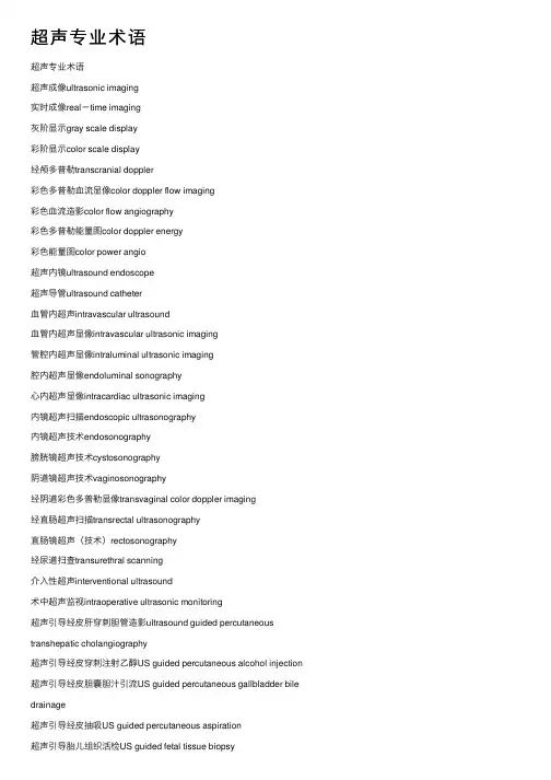 超声专业术语