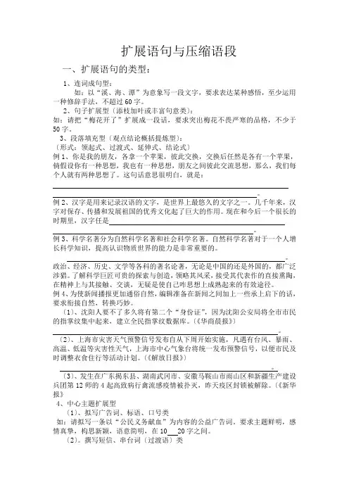 扩展语句与压缩语段