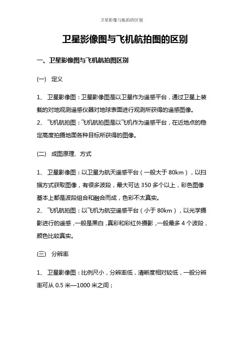 卫星影像与航拍的区别