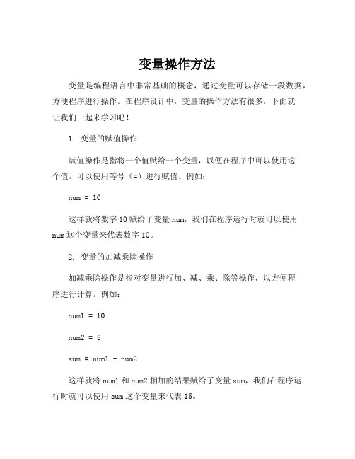 变量操作方法
