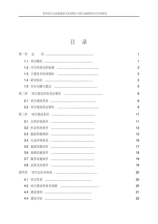 某旅游项目可行性研究报告
