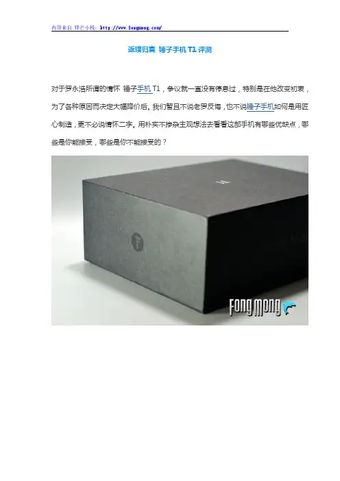 返璞归真 锤子手机T1评测