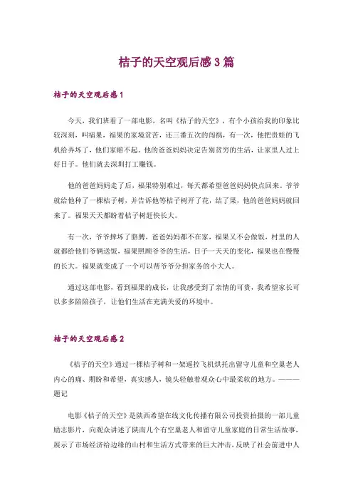桔子的天空观后感3篇