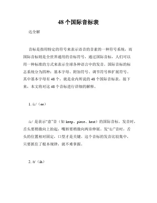 48个国际音标表