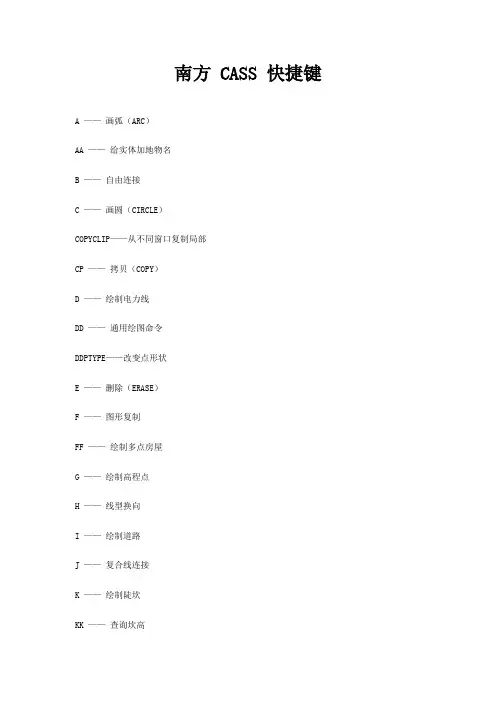 南方-CASS-快捷键1
