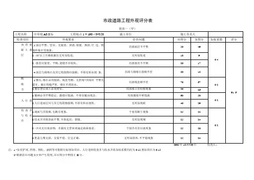 市政道路工程外观评分1