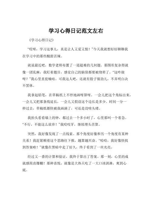 学习心得日记范文左右