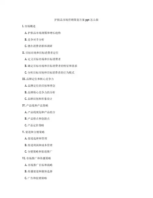 护肤品市场营销策划方案ppt怎么做