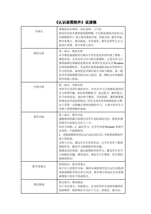 说课稿(认识画图软件)