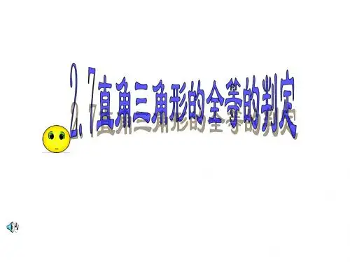 直角三角形的全等判定