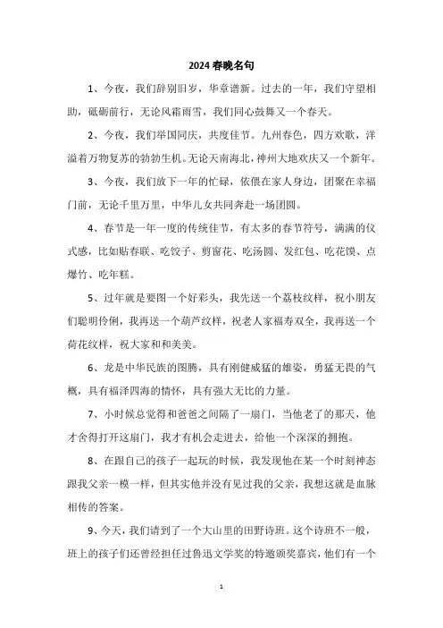2024春晚名句