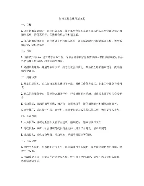 红娘工程实施策划方案