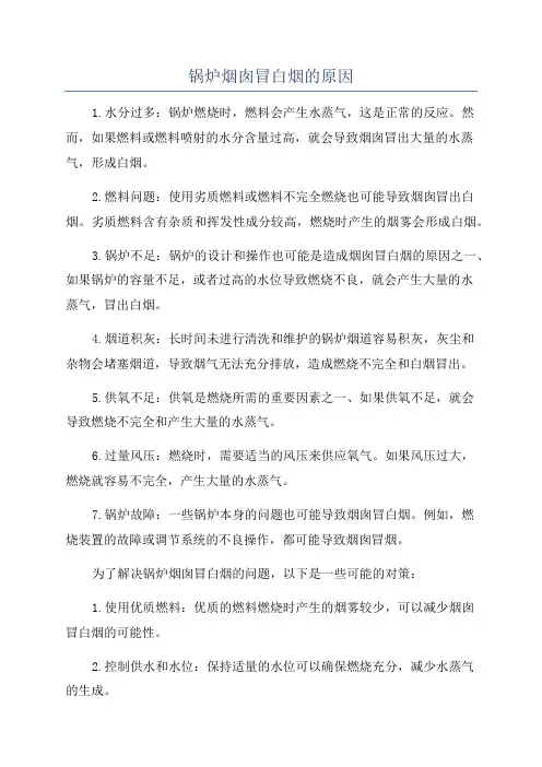 锅炉烟囱冒白烟的原因