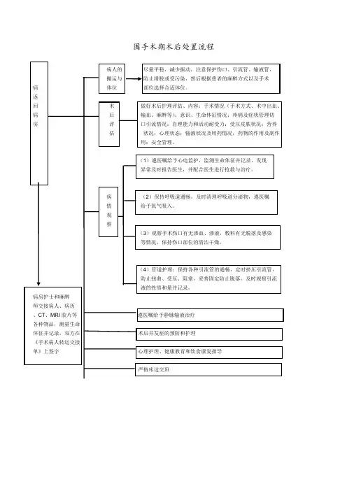 围手术期术后处置流程