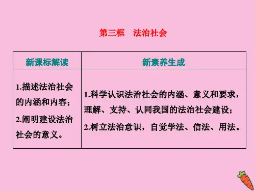 2019_2020学年新教材高中政治第三单元全面依法治国第八课法治中国建设第三框法治社会课件新人教版必修3