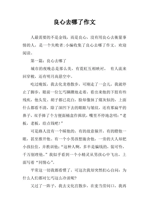 良心去哪了作文