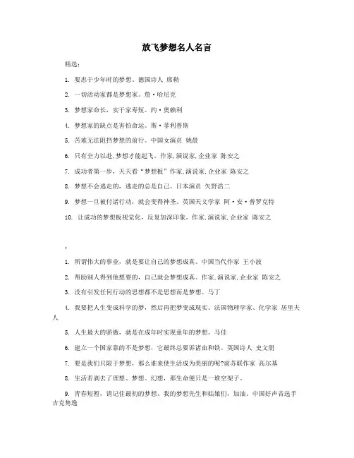 放飞梦想名人名言