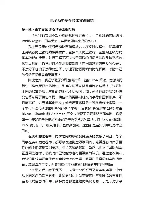 电子商务安全技术实训总结