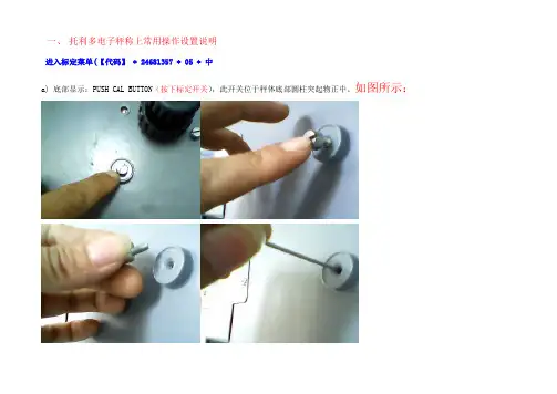 托利多电子秤完整操作手册