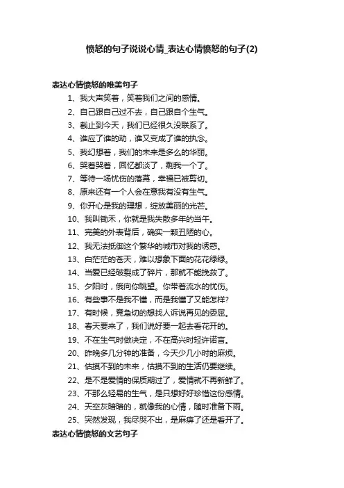 愤怒的句子说说心情_表达心情愤怒的句子（2）