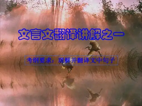 高考复习文言文翻译指导之一PPT (共13张PPT)