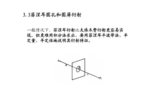 菲涅耳圆孔和圆屏衍射 33菲涅耳圆孔和圆屏衍射
