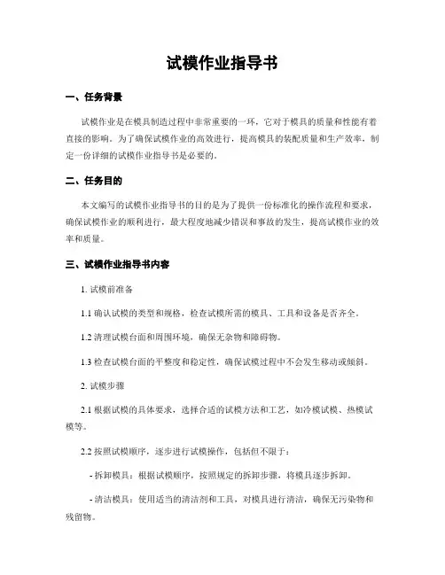 试模作业指导书