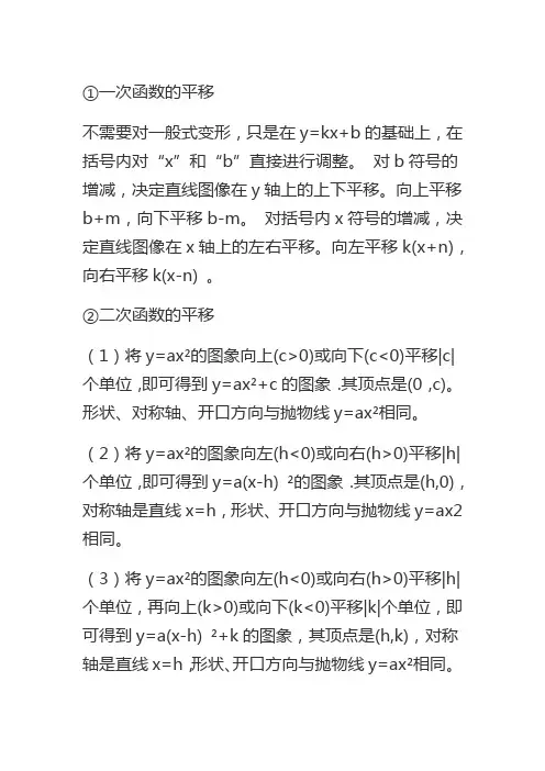 函数图像向左右平移的公式