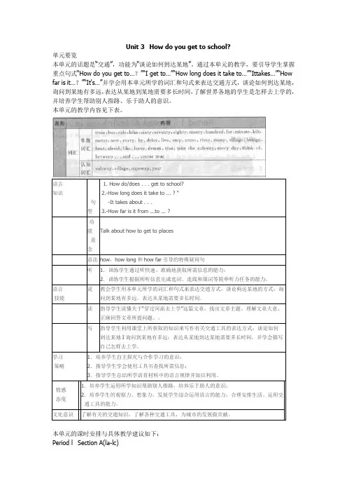 2013人教版七年级英语下册Unit3