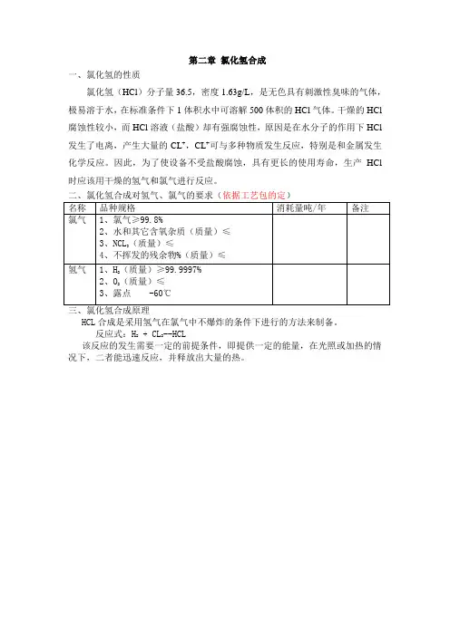 氯化氢的合成