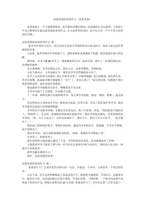 这就是我的承诺作文(优秀5篇)