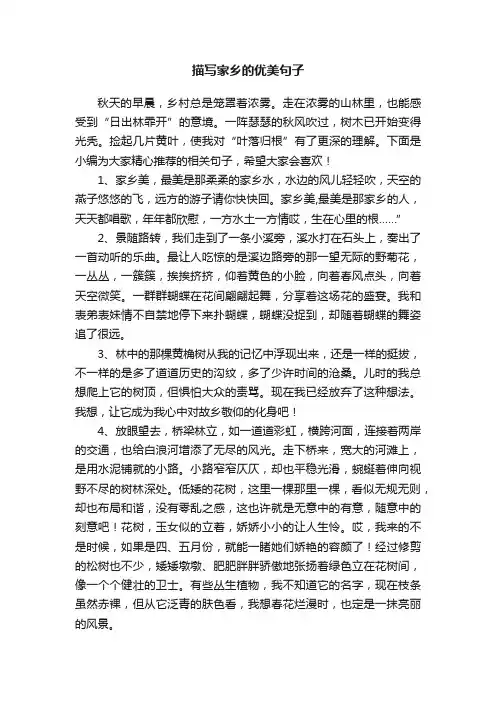 描写家乡的优美句子